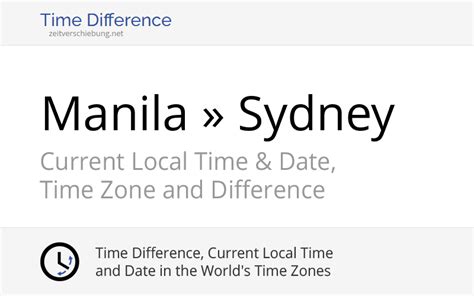 sydney time to manila time|Sydney, Australia to Manila, Philippines to EST .